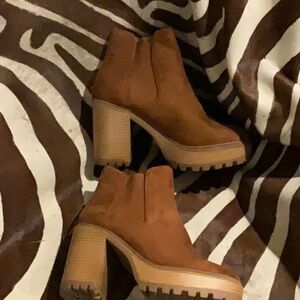 Elegant Brown Heeled Ankle Boots